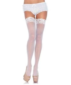 Leg Avenue Nylon Sheer Thigh Highs With Lace Top