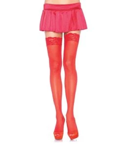 Leg Avenue Nylon Sheer Thigh Highs With Lace Top