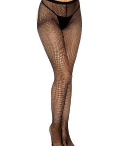 Leg Avenue Net & Lace Tights Paige Fishnet Thong Back Pantyhose
