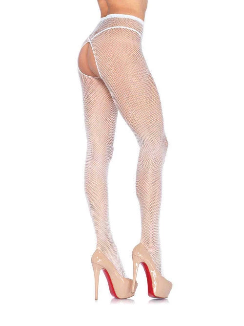 Leg Avenue Ginny Fishnet Crotchless Pantyhose 3 Leg Avenue Ginny Fishnet Crotchless Pantyhose