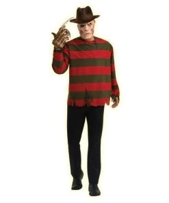 Rubies Rubie's Men's Nightmare On Elm St Freddy Krueger Shirt With Mask Mens Licensed Costumes