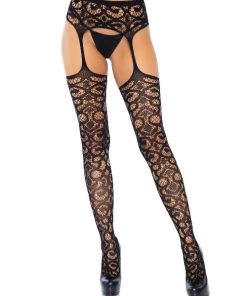 Leg Avenue Gia Lace Garter Belt Stockings Garterbelt Stockings And Suspender Hose