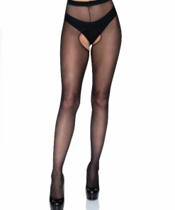 Leg Avenue Mercedes Sheer Crotchless Pantyhose