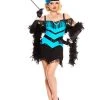 Music Legs 20s Turquoise Seductive Flapper Costume