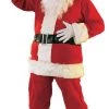 Rubies Rubie's Bright Red Flannel Santa Suit With Gloves Mens Holiday