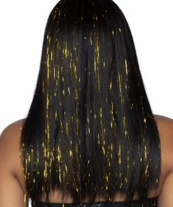 Leg Avenue 24 Inches Long Straight Bang Wig With Tinsel