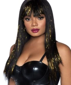 Leg Avenue 24 Inches Long Straight Bang Wig With Tinsel