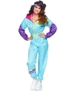 Leg Avenue 2 PC Awesome Eighty Track Suit Costume Oldies Time Period