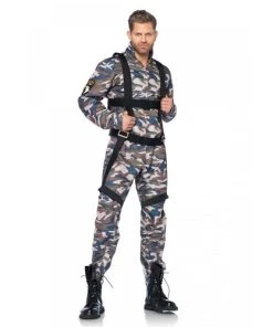 Leg Avenue 2 PC Paratrooper Costume Mens Military & Uniforms