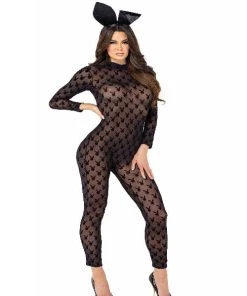 Roma 2pc Sheer Playboy Bunny Bodysuit Playboy Collections
