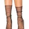 Leg Avenue Stars And Moons Embellished Sheer Tulle Anklets Socks.