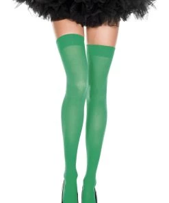 Music Legs Opaque Thigh Hi Sheer And Opaque Thigh Highs