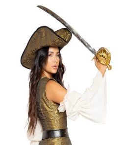 Roma Best Selling Products Gold Skull Pirate Hat