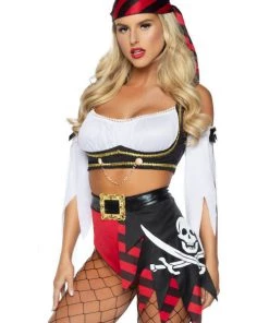 Leg Avenue 4 PC Wicked Pirate Wench Costume Ladies Pirates