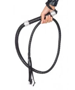 Leg Avenue 54" Braided Whip With Rhinestone Look Handle