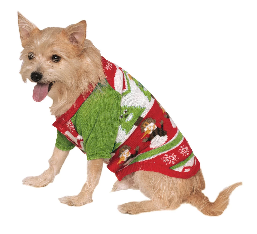 Rubies Holiday Pet Costumes Dog Ugly Christmas Sweater - Snowman 3 Rubies Holiday Pet Costumes Dog Ugly Christmas Sweater - Snowman