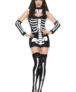 Music Legs Skeleton Nun Women Costume