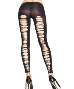 Leg Avenue Net & Lace Tights Jane Shredded Back Footless Tights