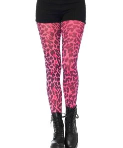 Sheer Opaque Tights Leg Avenue Women's Neon Leopard Print Opaque Tights