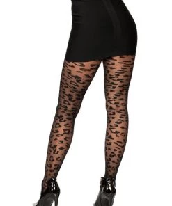Leg Avenue Sheer Opaque Tights Portia Sheer Leopard Tights