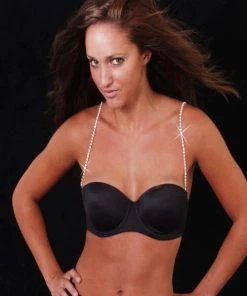 Western Fashion Rhinestone Bra Strap 1 Row – Silver Costume Jewelry