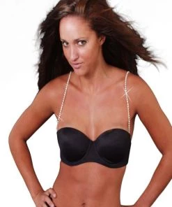 Western Fashion Rhinestone Bra Strap 1 Row – Silver Costume Jewelry