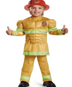 Disguise Fireman Muscle Toddler Costume
