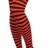 Rubies Net & Lace Thigh Highs Women's Red/Black Striped Thigh High's