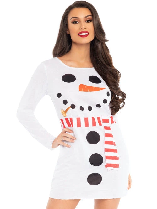 Leg Avenue Snowman Christmas Costume T-Shirt Dress 3 Leg Avenue Snowman Christmas Costume T-Shirt Dress