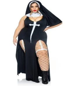 Leg Avenue Military & Uniforms Plus Sultry Sinner Nun Costume