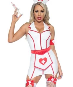 Leg Avenue Military & Uniforms ER Hottie Nurse Vinyl Costume