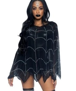 Leg Avenue Spider Web Rhinestone Costume Poncho Animals