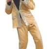 Rubies Gold Satin Suit Deluxe Adult Elvis Presley Costume Oldies Time Period