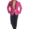 Rubies Mens Pink Sequin Jacket Oldies Time Period