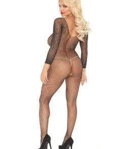 Leg Avenue Cami Garters And Bodystockings Please Me Rhinestone Bodystocking