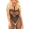 Leg Avenue Cami Garters And Bodystockings Love Sign Lace Bodystocking