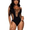 Leg Avenue Seamless Shredded Racer Back Thong Bodysuit