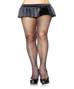 Leg Avenue Paisley Glitter Fishnet Tights Sheer And Opaque Thigh Highs