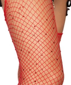 Leg Avenue Embellished Collection Sandra Rhinestone Fishnet Stockings
