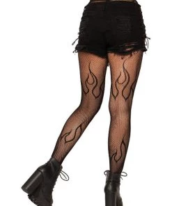 Leg Avenue Flame Fishnet Tights
