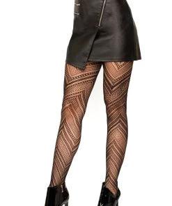 Leg Avenue Silken Chevron Fishnet Tights