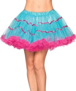 Leg Avenue Layered Satin Striped Tulle Petticoat