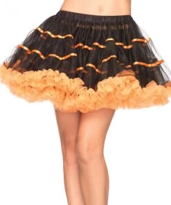 Leg Avenue Layered Satin Striped Tulle Petticoat
