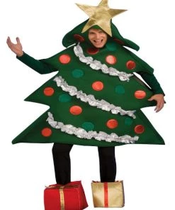 Rubies Mens Holiday Adult Christmas Tree Costume With Present Shoe Covers