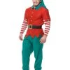 Rubies Adult Elf Costume Holiday Christmas Santa"s Helper Green Red Leggings Hat Belt