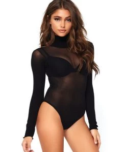 Leg Avenue All Mine Long Sleeved Opaque Bodysuit