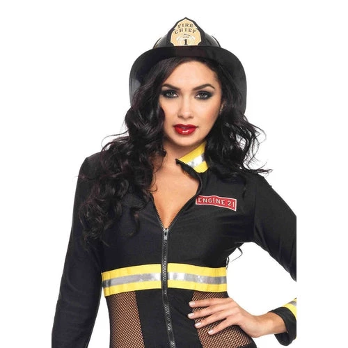 Leg Avenue Black Fire Chief Hat Plastic Halloween Costume Accessory Best Selling Products 3 Leg Avenue Black Fire Chief Hat Plastic Halloween Costume Accessory Best Selling Products