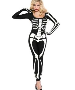 Musiclegs Spooky Skeleton Bodysuit Women Costume