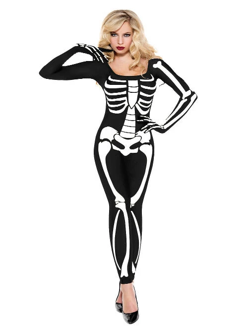 Musiclegs Spooky Skeleton Bodysuit Women Costume 3 Musiclegs Spooky Skeleton Bodysuit Women Costume