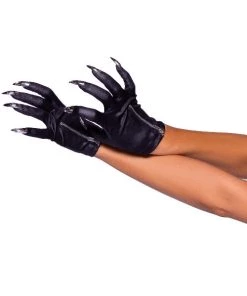 Leg Avenue Gloves & Arm Warmers Black Zip-up Claw Gloves
